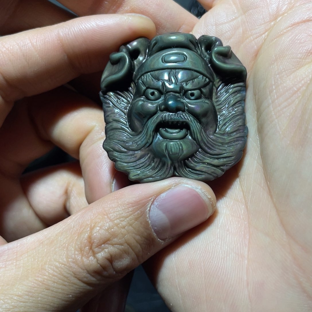 黑曜岩珠宝奇石未镶嵌晕**乎