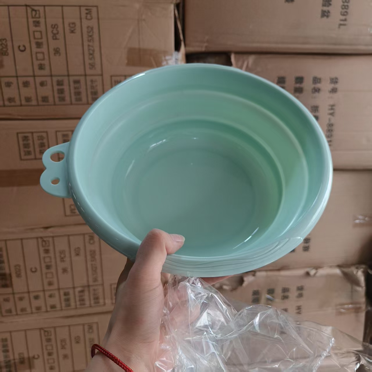 中号绿色 折叠盆   内径23cm