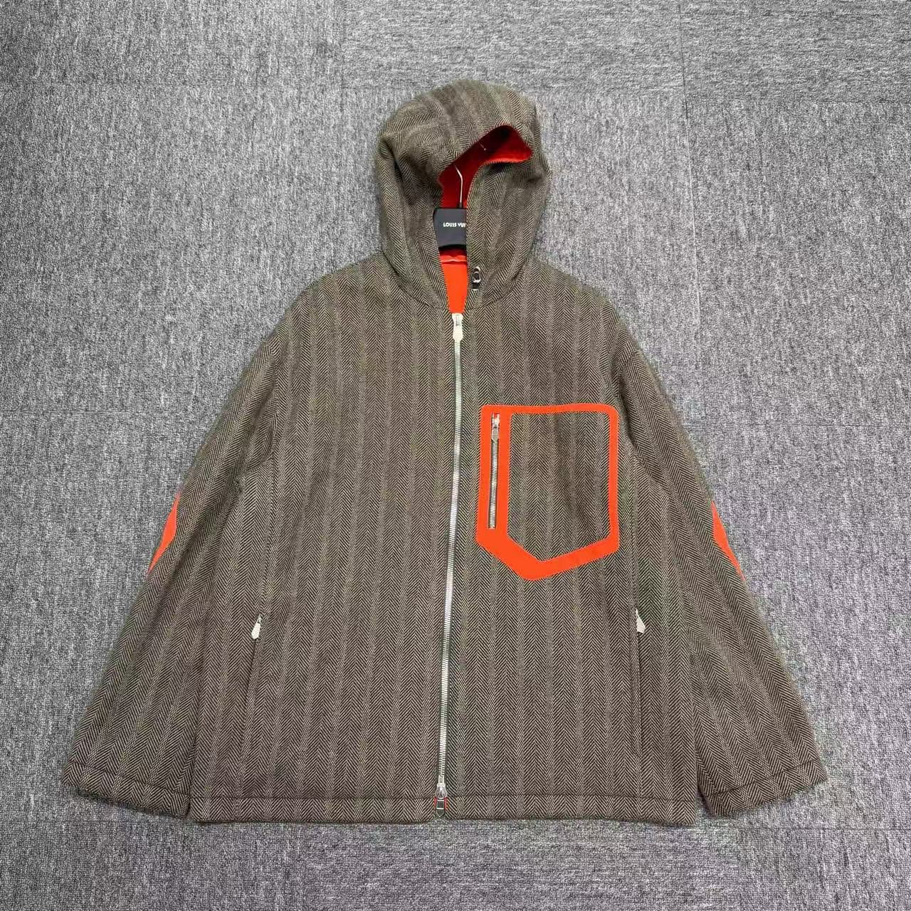 Hermes 撞色拼接羊绒夹克/48码/99新/编码10280