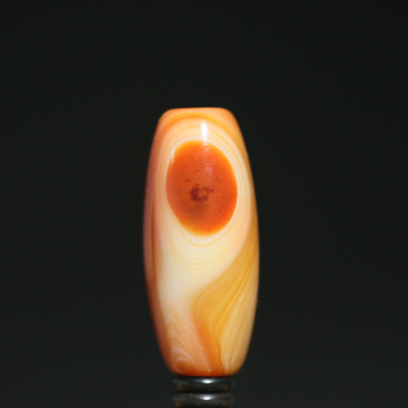 缠丝玛瑙光面红色一眼勒子 象形太阳眼勒子 diy锁骨珠主珠配珠