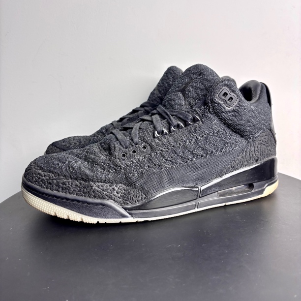 95新 AIR JORDAN 44.5码 aj3 夜光底黑编织 正品 中古球鞋
