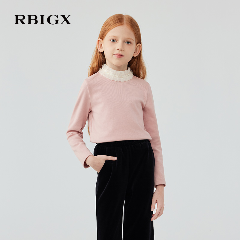 RBIGX瑞比克童装2025冬季新款公主小香风针织花边领长CT4DR2607