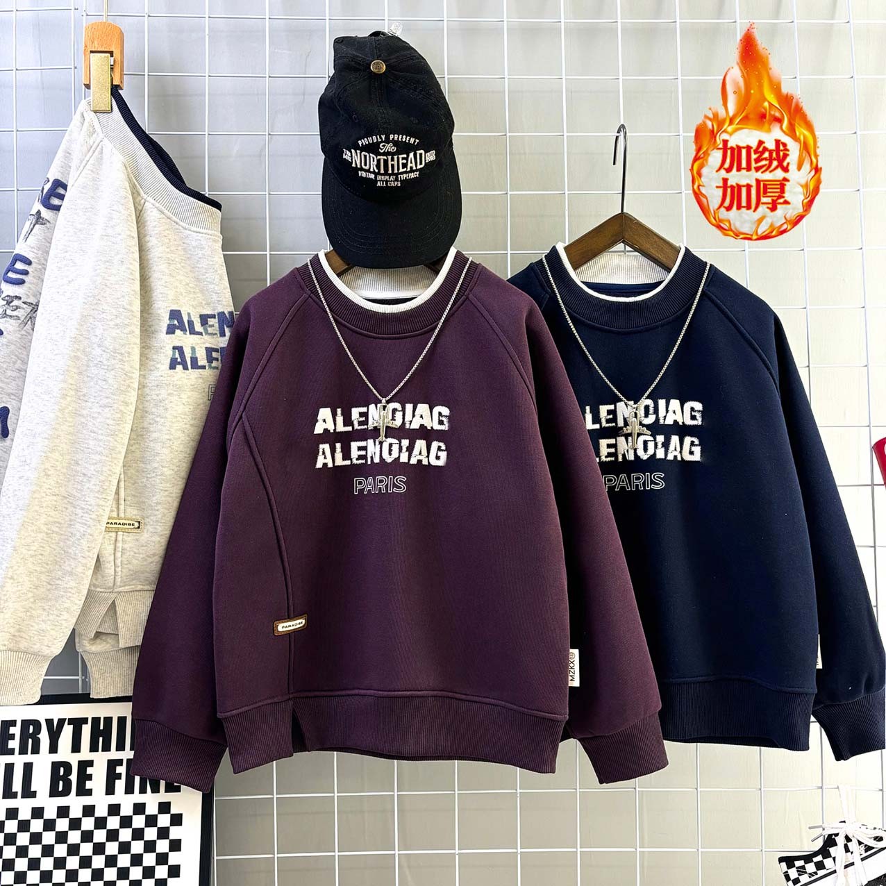 男童加绒卫衣秋冬装2025新款帅气儿童加厚韩版上衣潮服