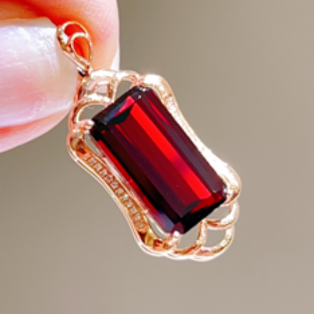 7.82ct 18k金镶嵌石榴石吊坠 2300