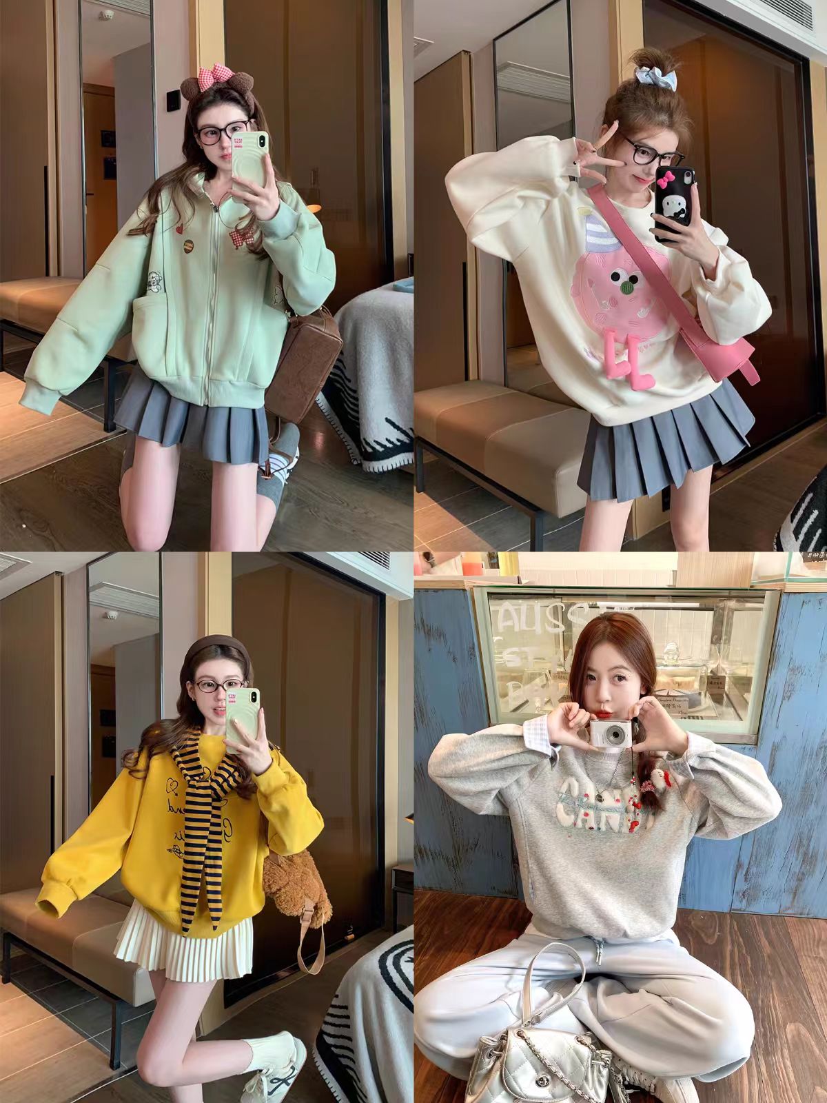 12-12韩系字母印花慵懒风休闲运动套装女秋冬高级减龄时尚两件套