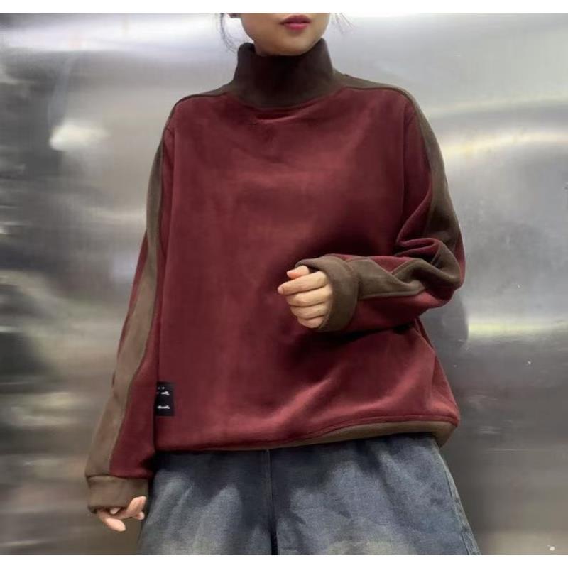 拼色百搭加厚半高领卫衣135549