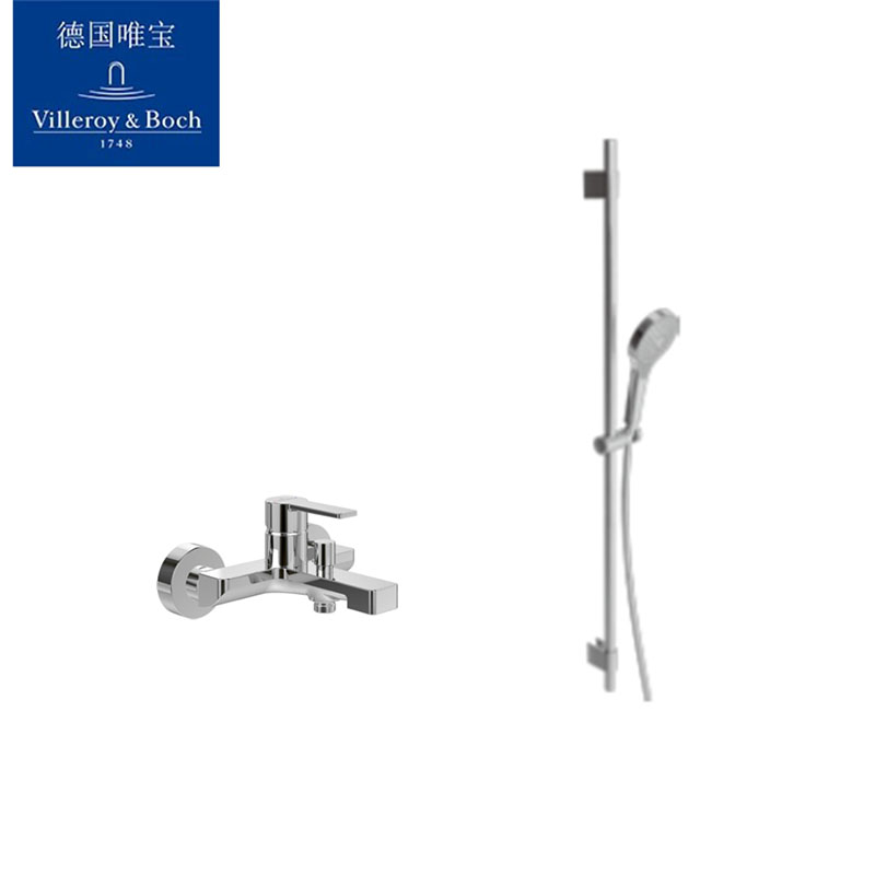 唯宝挂墙浴缸龙头TVT10300200061+唯宝滑竿花洒组合TVS1086000261