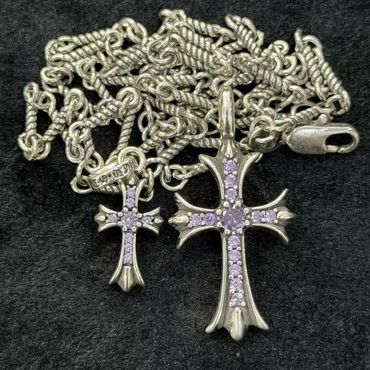 925银合成锆石银制品 【云坊手作】925银项链吊坠 重工暗黑哥特风  