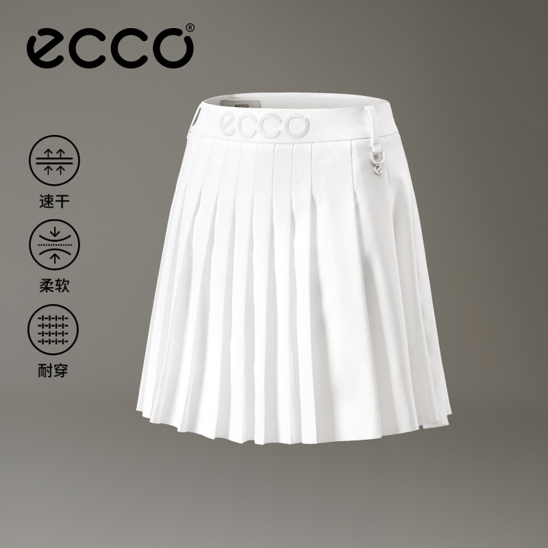 ECCO爱步高尔夫短裙 舒适弹力休闲百褶裙女士EG251SK001