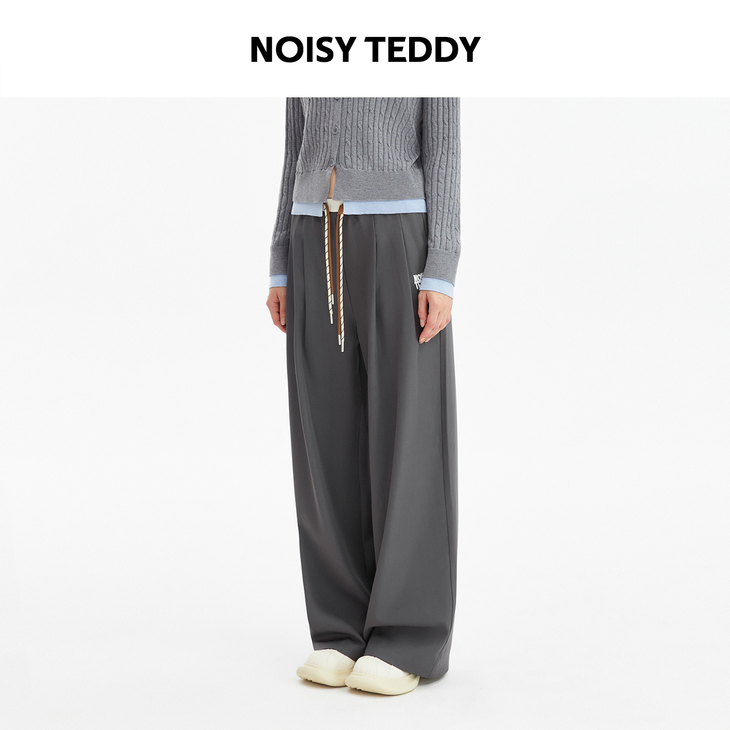 NOISY TEDDY25年秋季新款时尚潮流女士抽绳休闲长裤宽松舒适百搭
