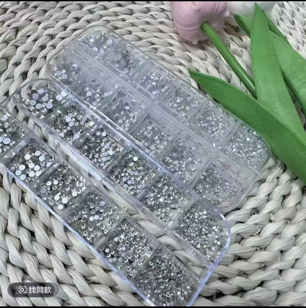 希妹美甲12格银色纯白加极光