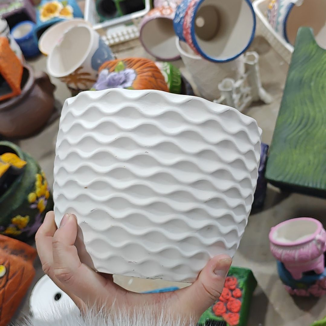 红陶吸水透气的白陶花盆凑满12发货