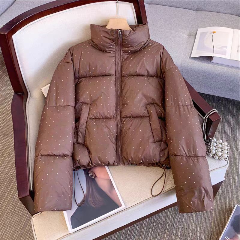 A219咖色时尚潮流时尚百搭款棉服