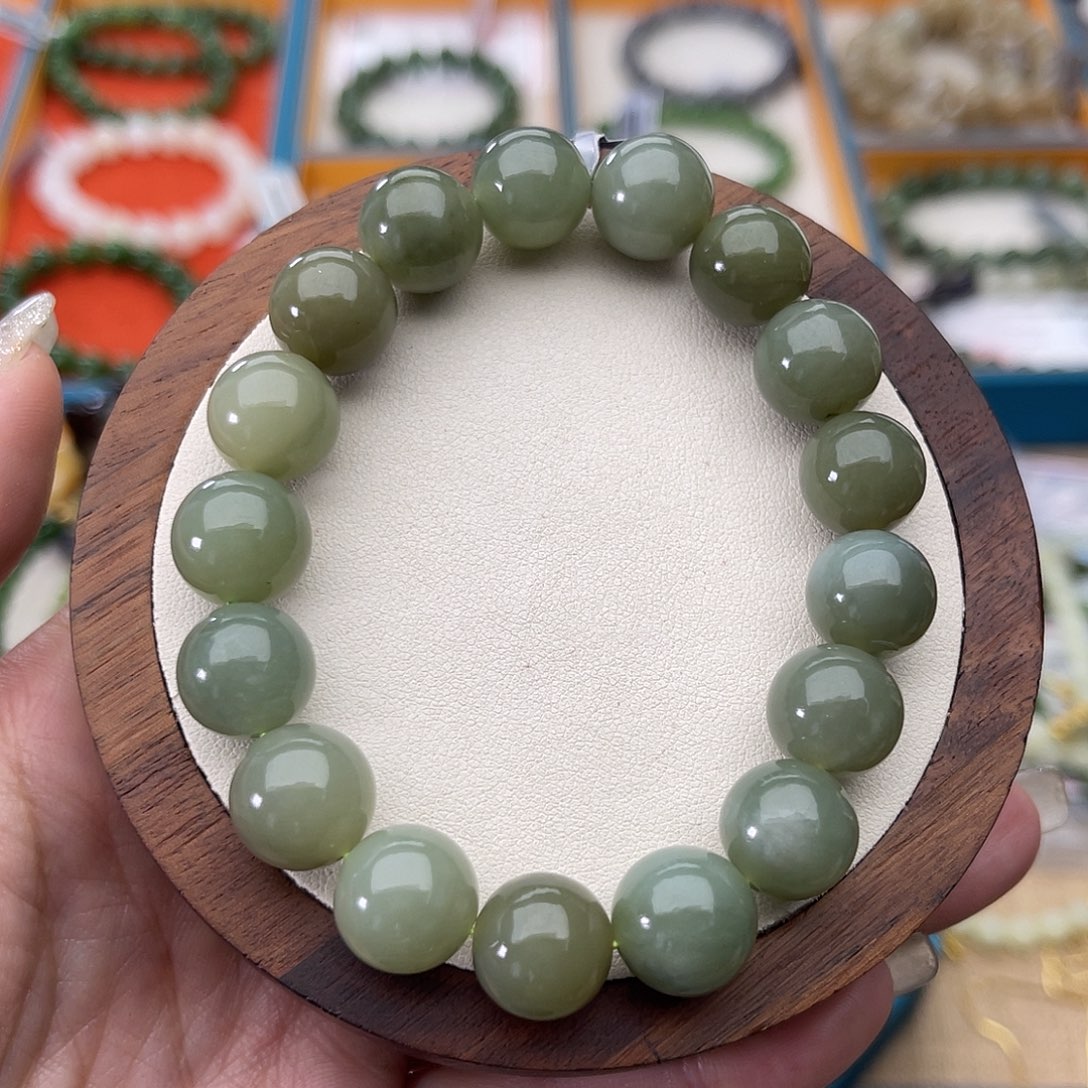 和田玉未镶嵌手串A12卡12