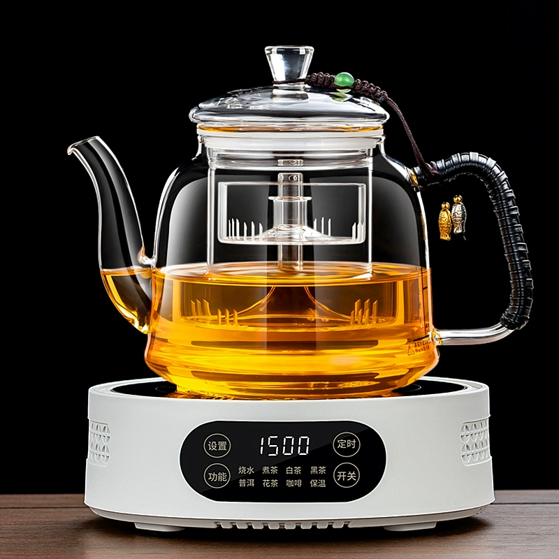 日式加厚玻璃煮茶壶电陶炉煮茶器2025新款蒸煮一体烧水养生壶泡茶