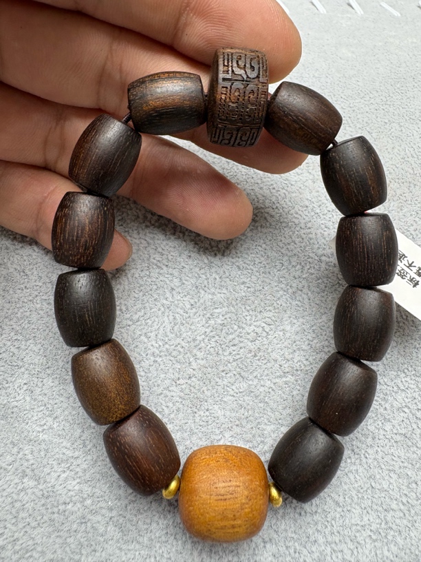 增香沉香木244文 莱手串12mm沉香木串