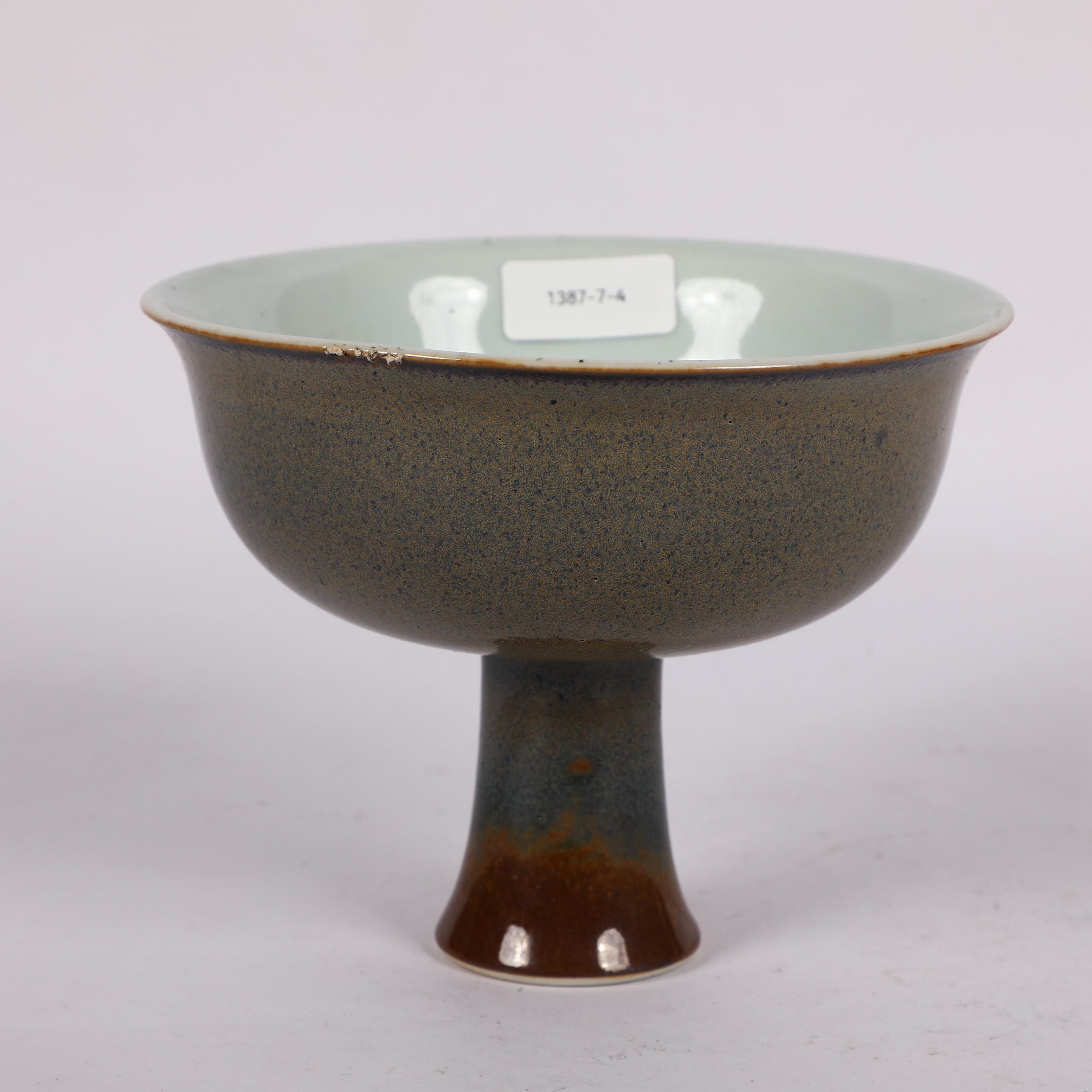 古陶瓷/炉均釉高足碗LOT1387-7-4