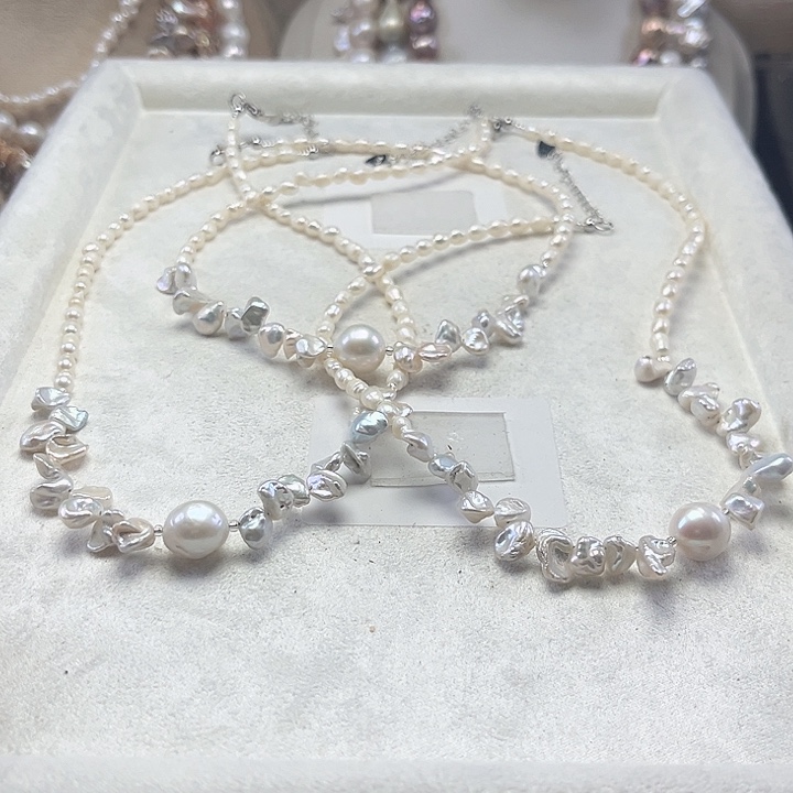 未镶嵌项链淡水珍珠【纯恬】多样性发货发一