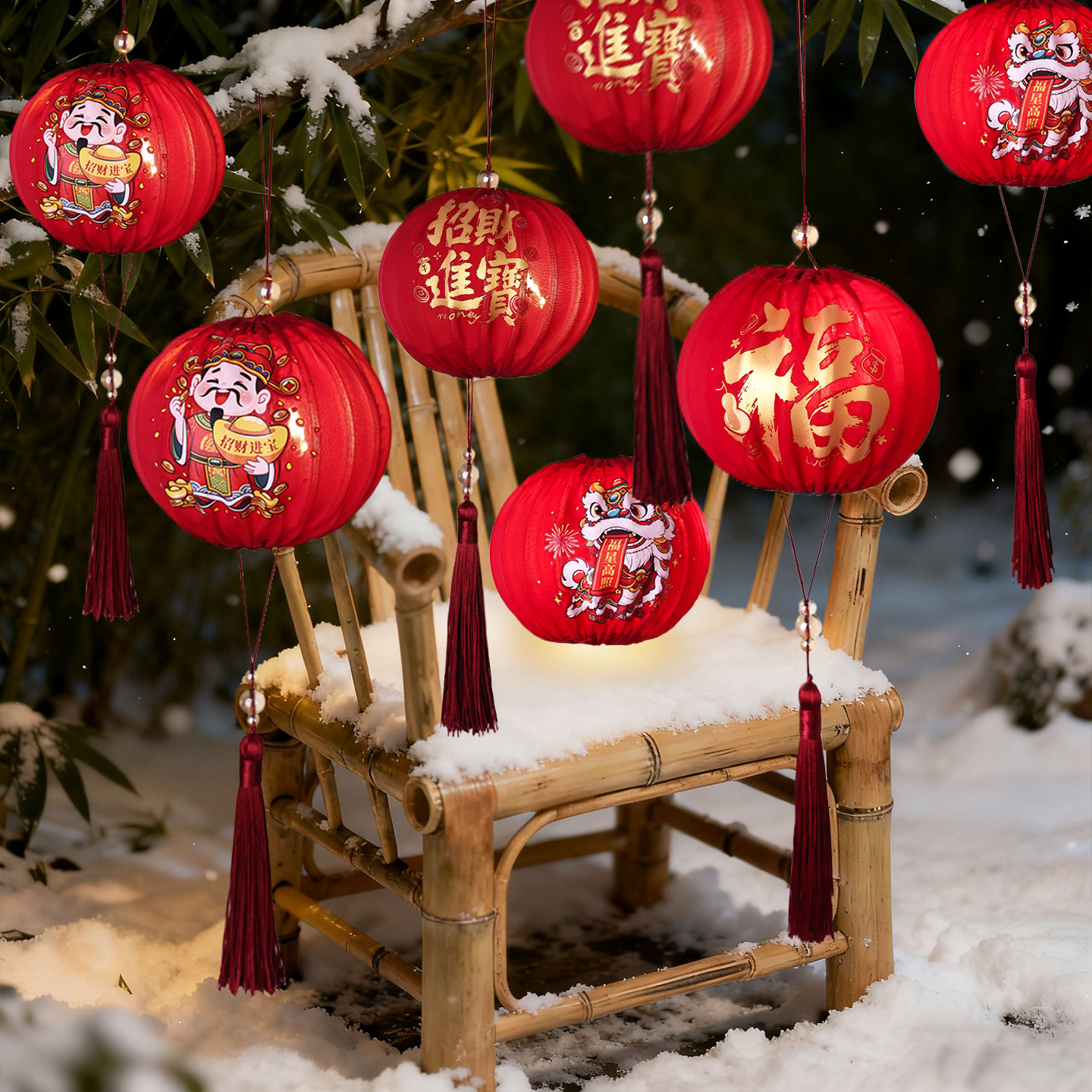 过年小红灯笼挂饰新款2026马年春节商场店铺家用新年装饰氛围布置