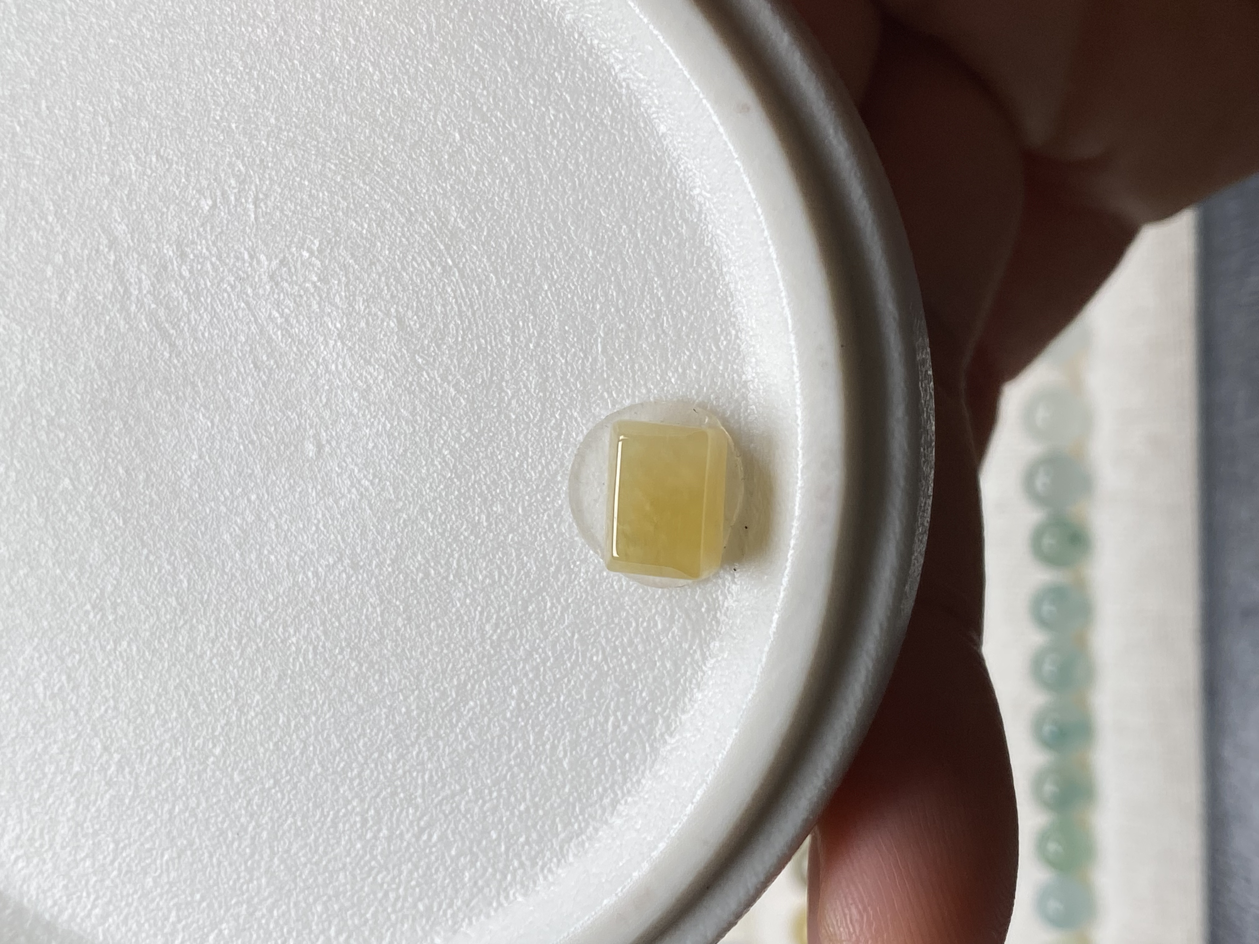 天然缅甸翡翠A货 糯冰黄翡方糖卡8.2*5.6*4.6