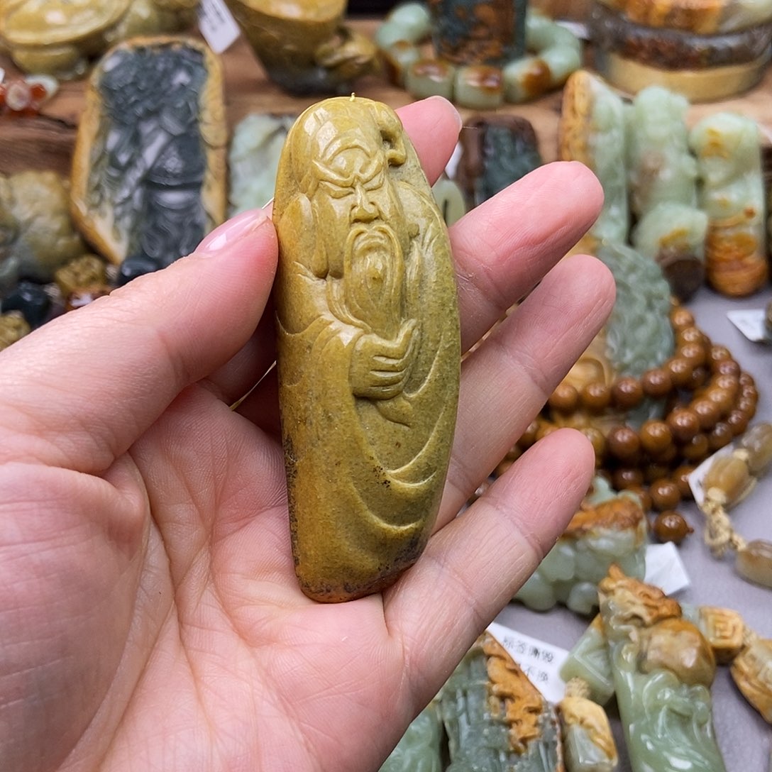 岫岩河磨玉（透闪石质玉）手把未镶嵌