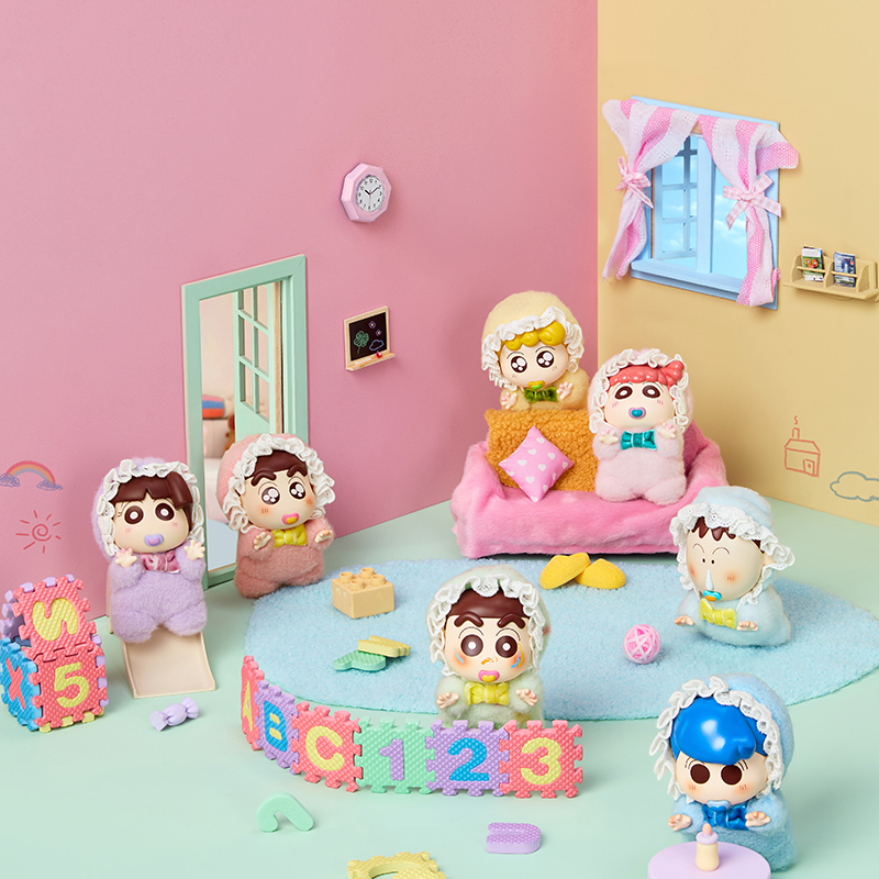 蜡笔小新baby系列搪胶毛绒盲盒挂件