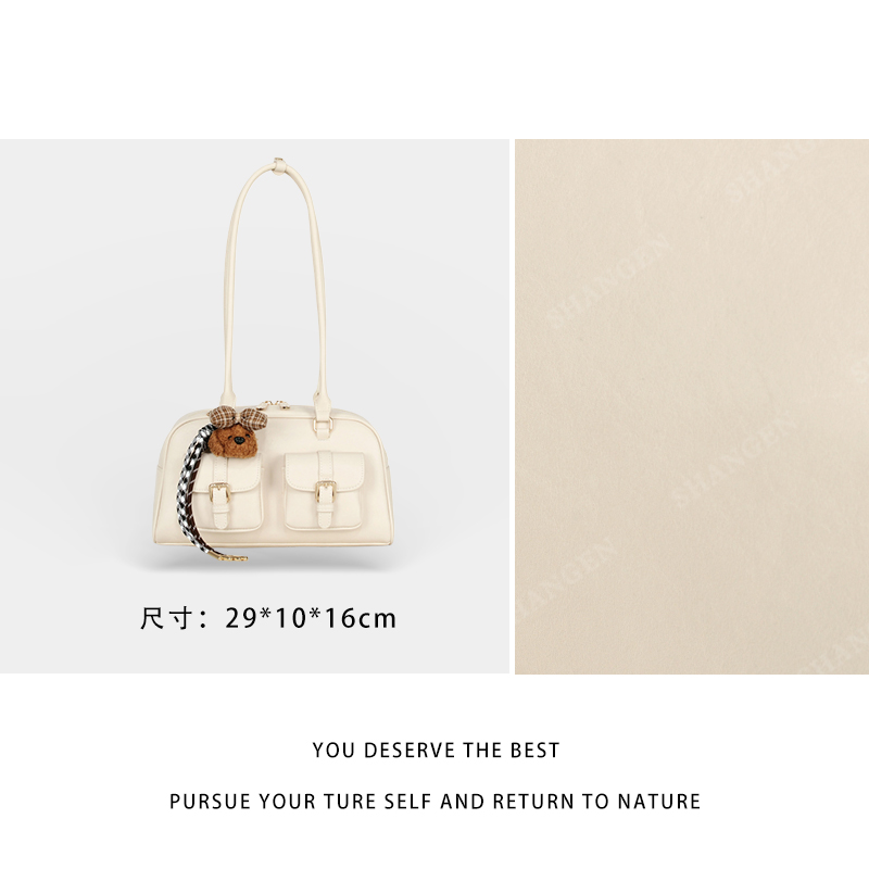 【尚恩CC】GQ-1959-米杏-轻奢百搭手提腋下新款斜跨女包