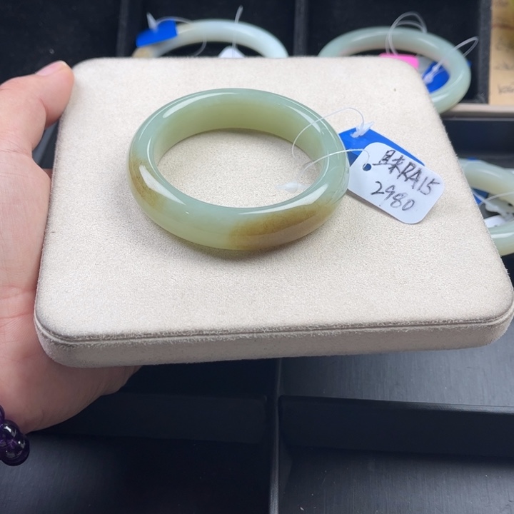 未镶嵌手镯和田玉玲珑美镯53.5