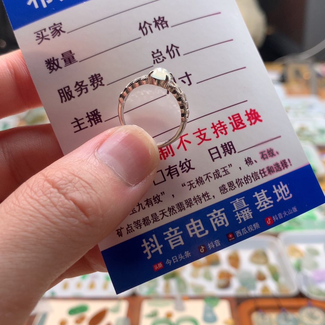 翡翠未镶嵌颈饰戒指