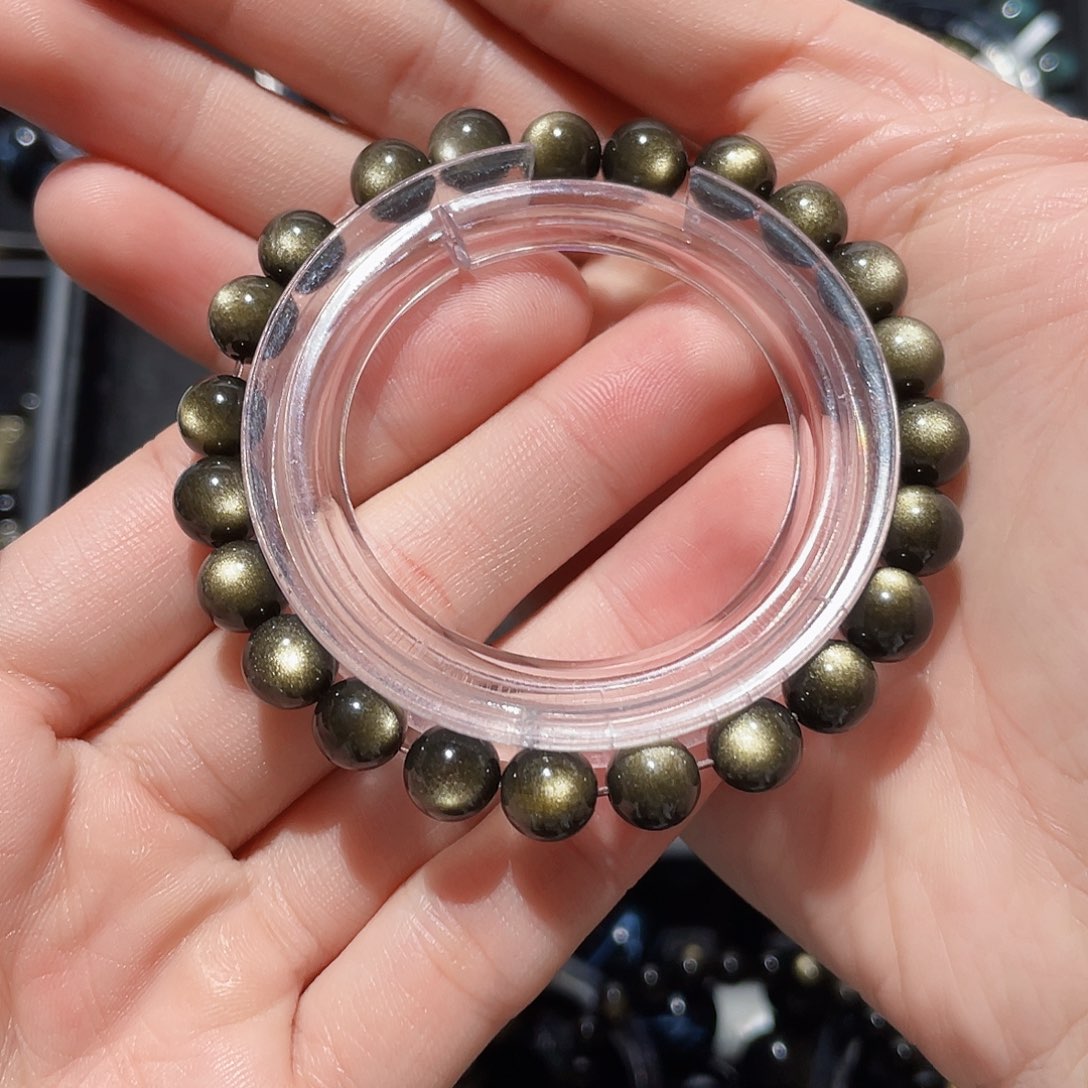 黑曜岩手链未镶嵌美*