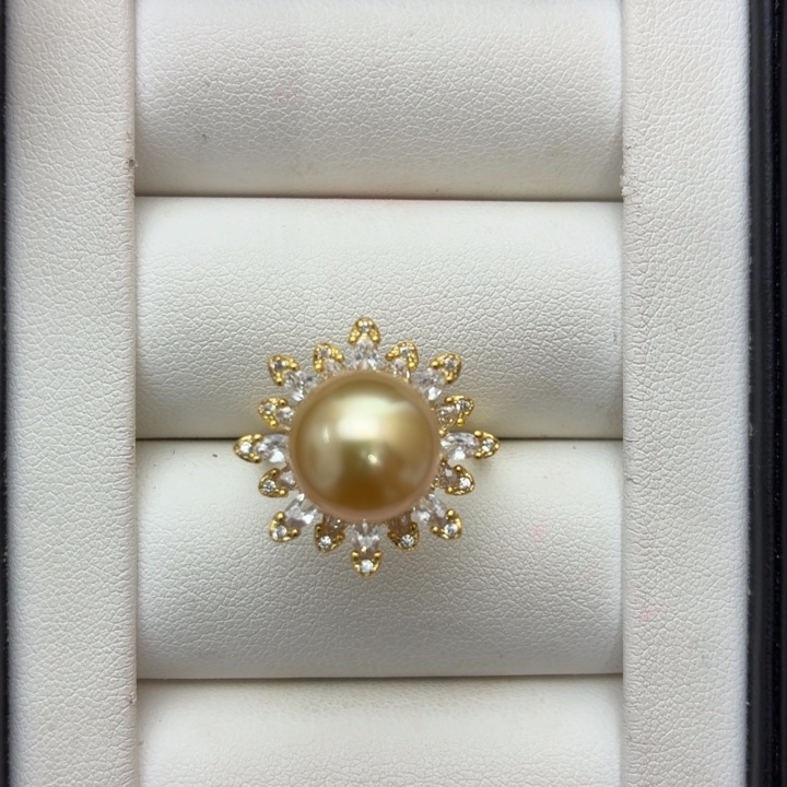 银S925镶嵌戒指海水珍珠