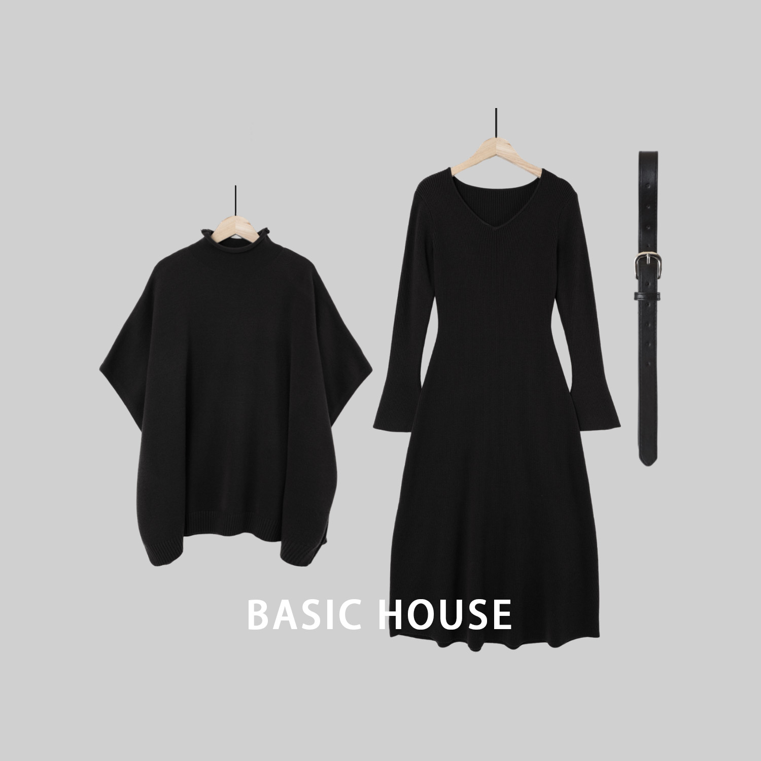 Basic House百家好秋冬新款设计师休闲气质套装B1385B5HH82