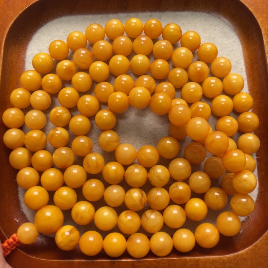 蜜蜡未镶嵌项链108