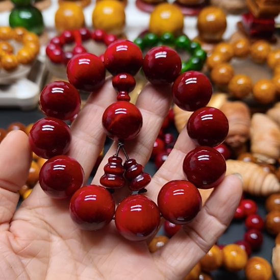 言***欺松木琥珀木手串红油2.0尺寸
