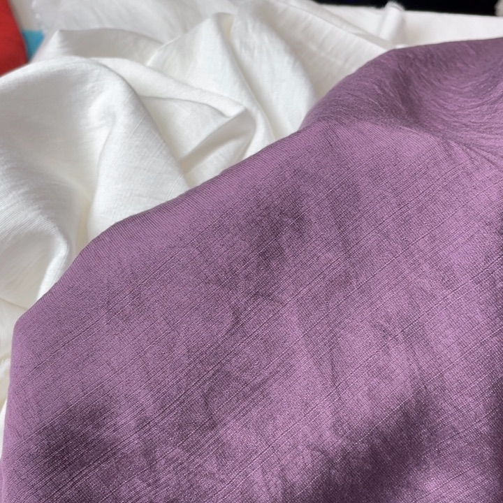 天丝（莱赛尔纤维）葡萄紫棉麻2米