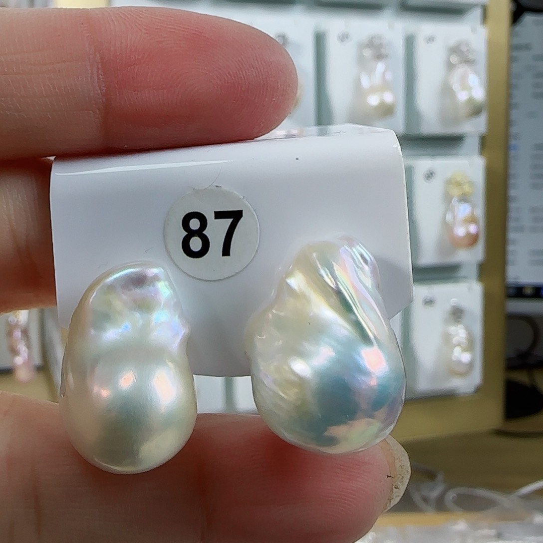 淡水珍珠耳钉（特价有瑕）银S925镶嵌