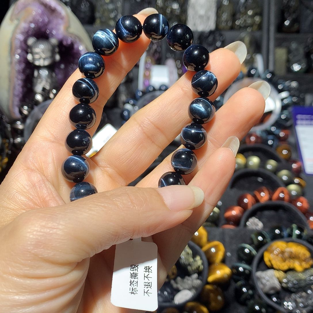 黑曜岩未镶嵌手链熊*