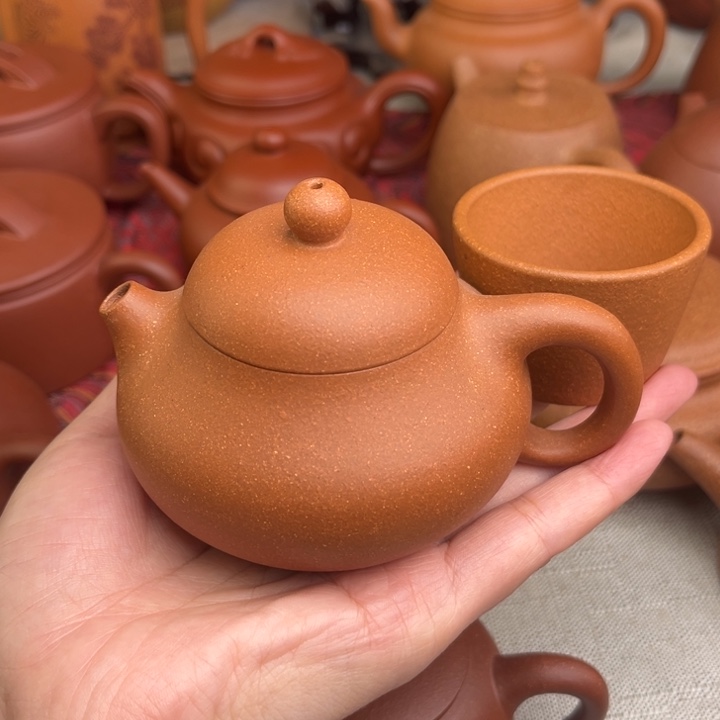 鹤***6茶壶紫砂原矿黄降坡文旦精工半手150cc