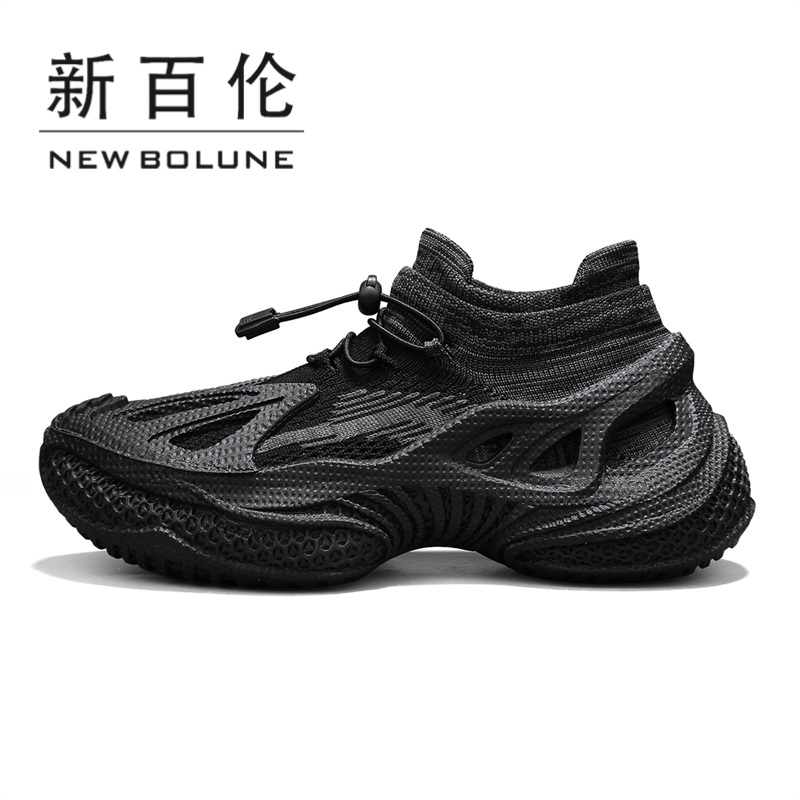 NEW BOLUNE/新百伦男鞋夏季袜子鞋透气飞织网面运动鞋厚底休闲鞋商品图
