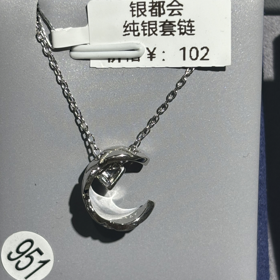 坠链均925银 纯银手工气质百搭套链轻奢风时尚吊坠小众锁骨链银色