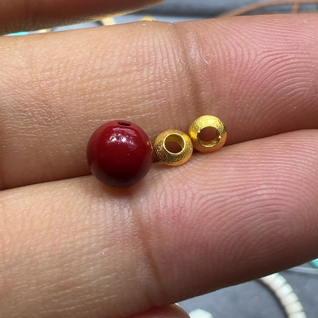 南红玛瑙18K金镶嵌颈饰
