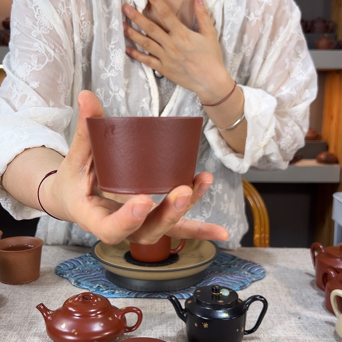 茶壶紫砂紫泥马蹄杯 130cc