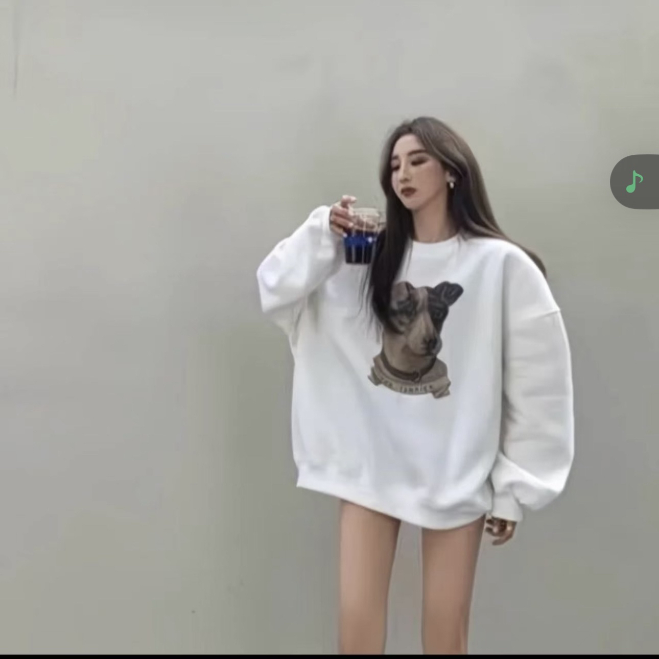 秋冬新款【洋气狗狗】垫肩宽松有型遮屁股男女同款卫衣