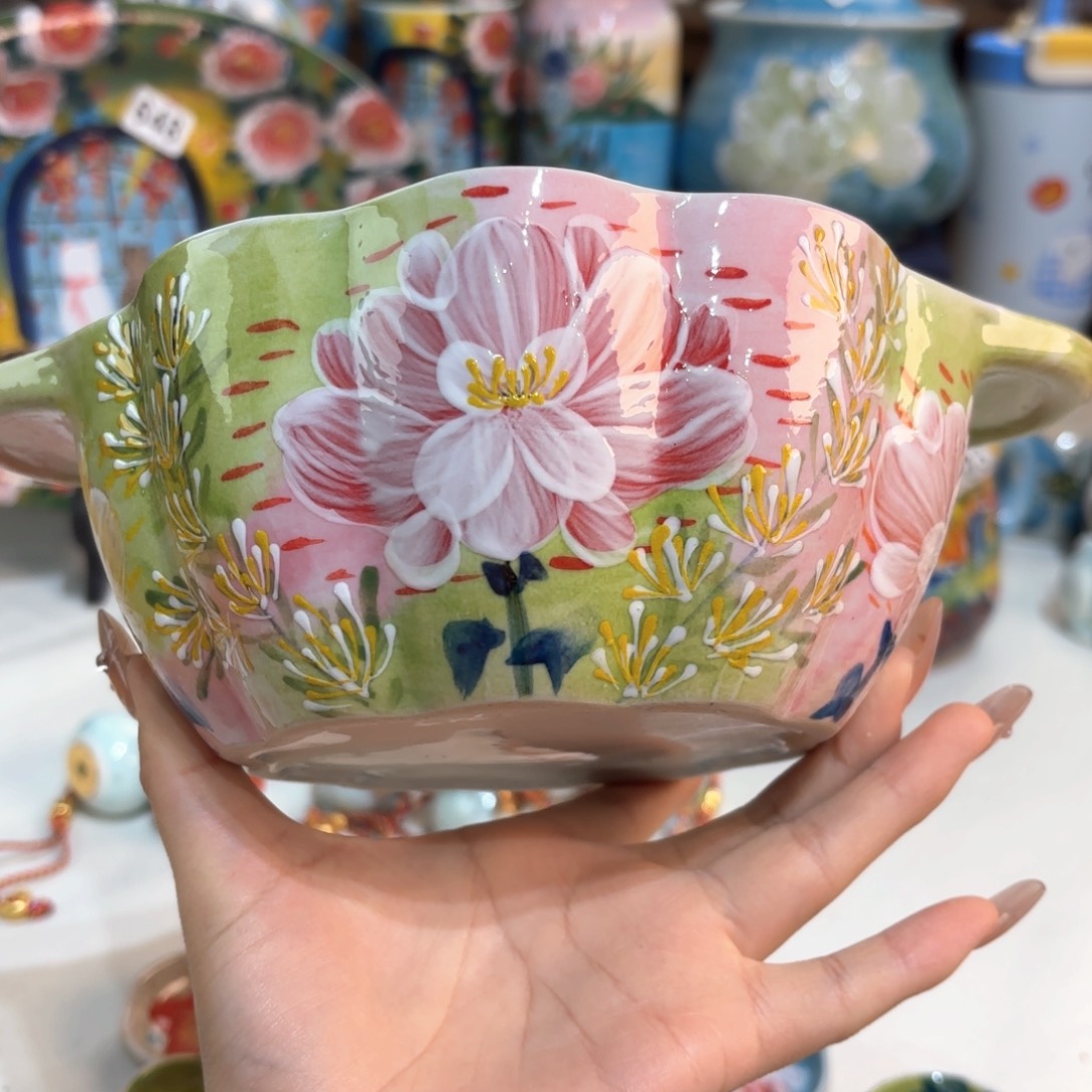 景德镇手绘高温釉下彩陶瓷茶具