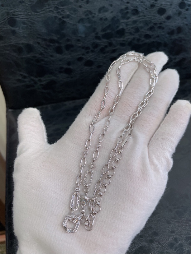 尚上翠18k金钻石镶嵌时尚百搭链（24寸）