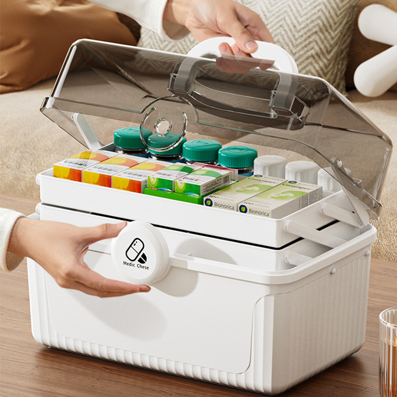 药物医疗大容量装药手提急救药箱家庭装大号医药箱家用药品收新款