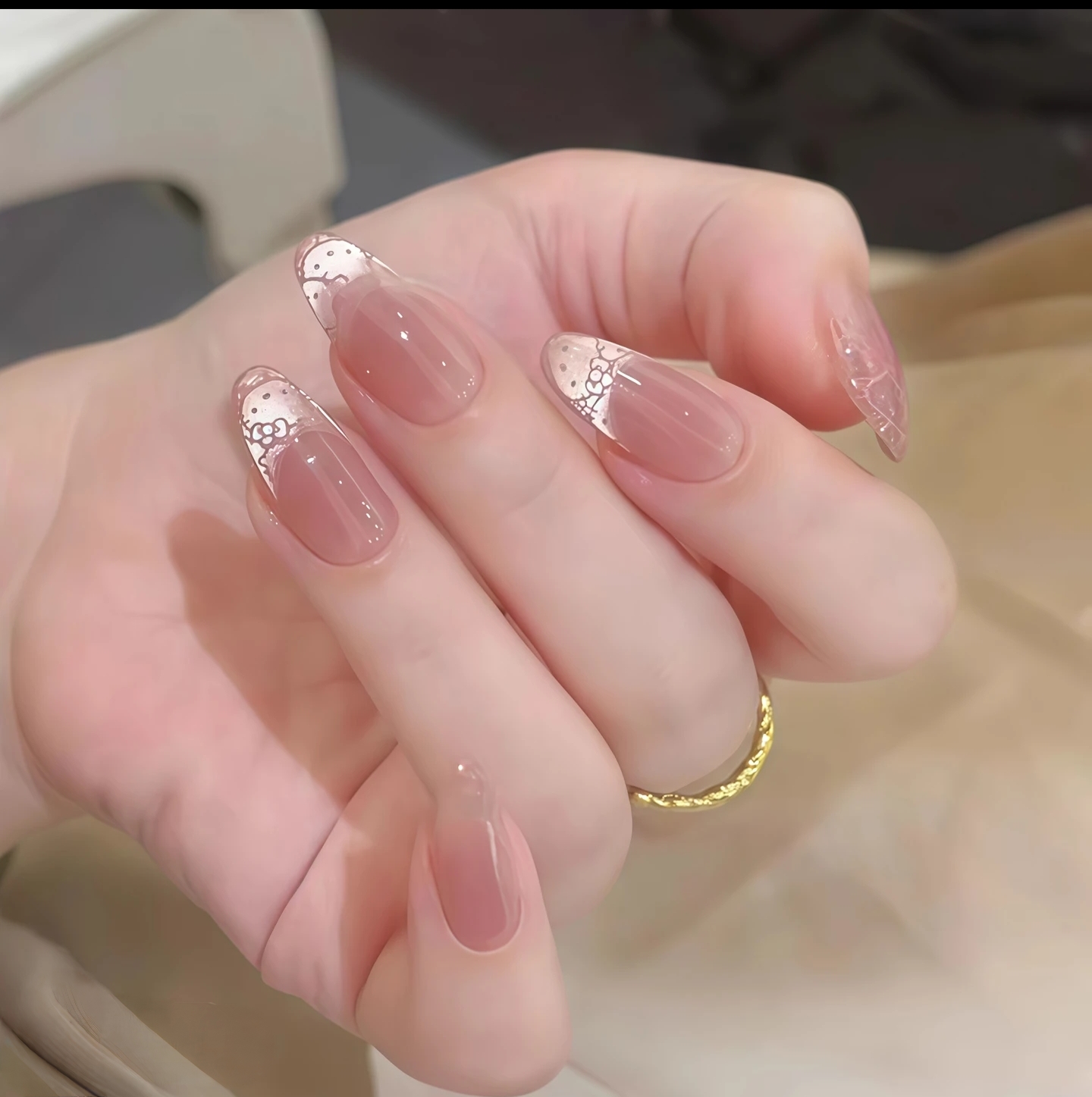 【法式kitty】新款法式猫眼温柔纯欲百搭显白纯手工穿戴美甲-10片装