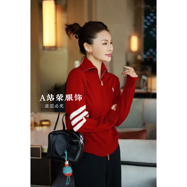 【荣姐精选】双头皮牌拉链开衫羊毛毛衣