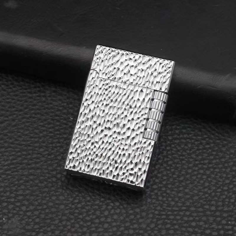 镀银陨石坑 朗声 侧滑气机复古个性打火机高档时尚