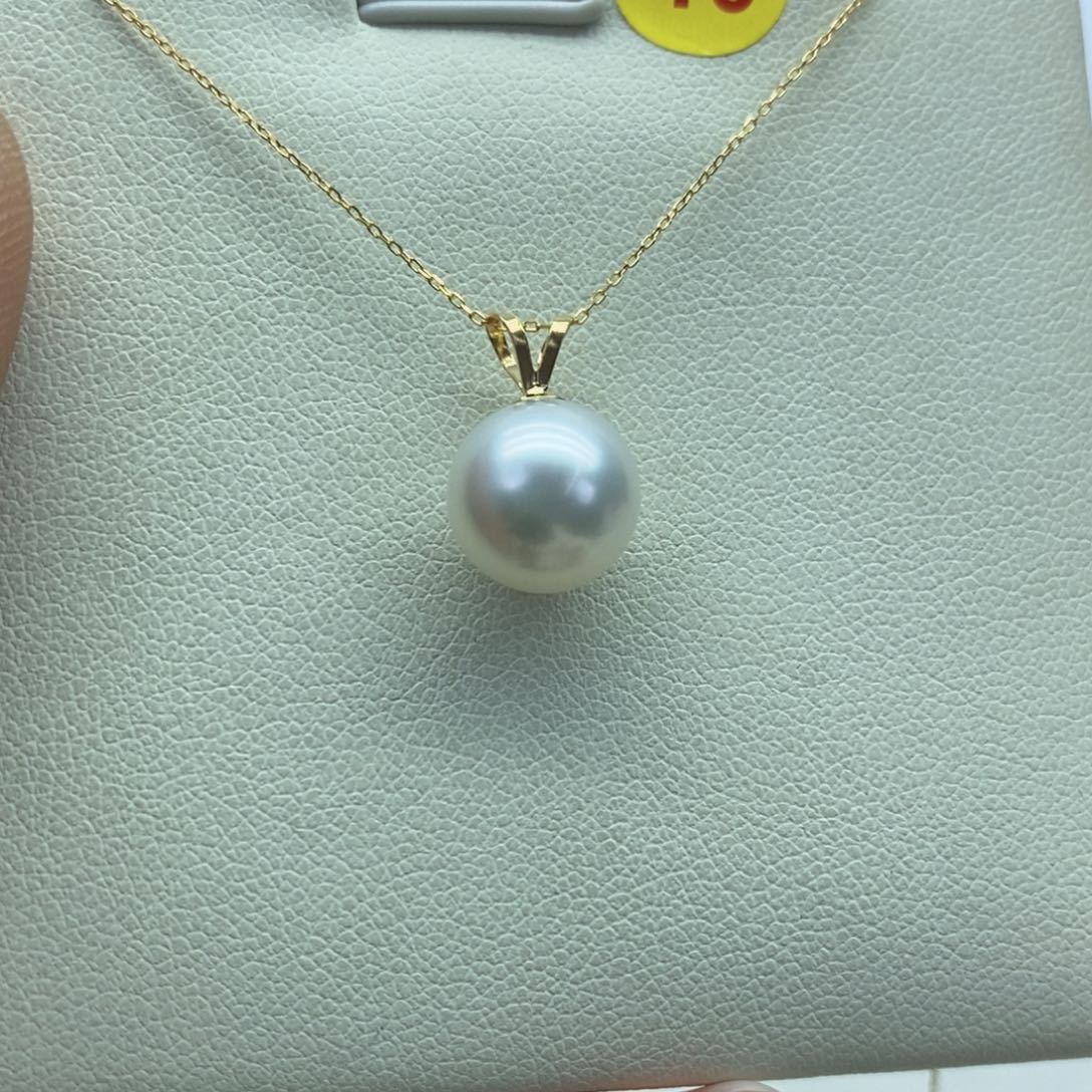 颈饰18K金镶嵌海水珍珠9.5